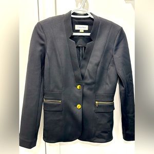 Calvin Klein black and gold blazer in size 02.